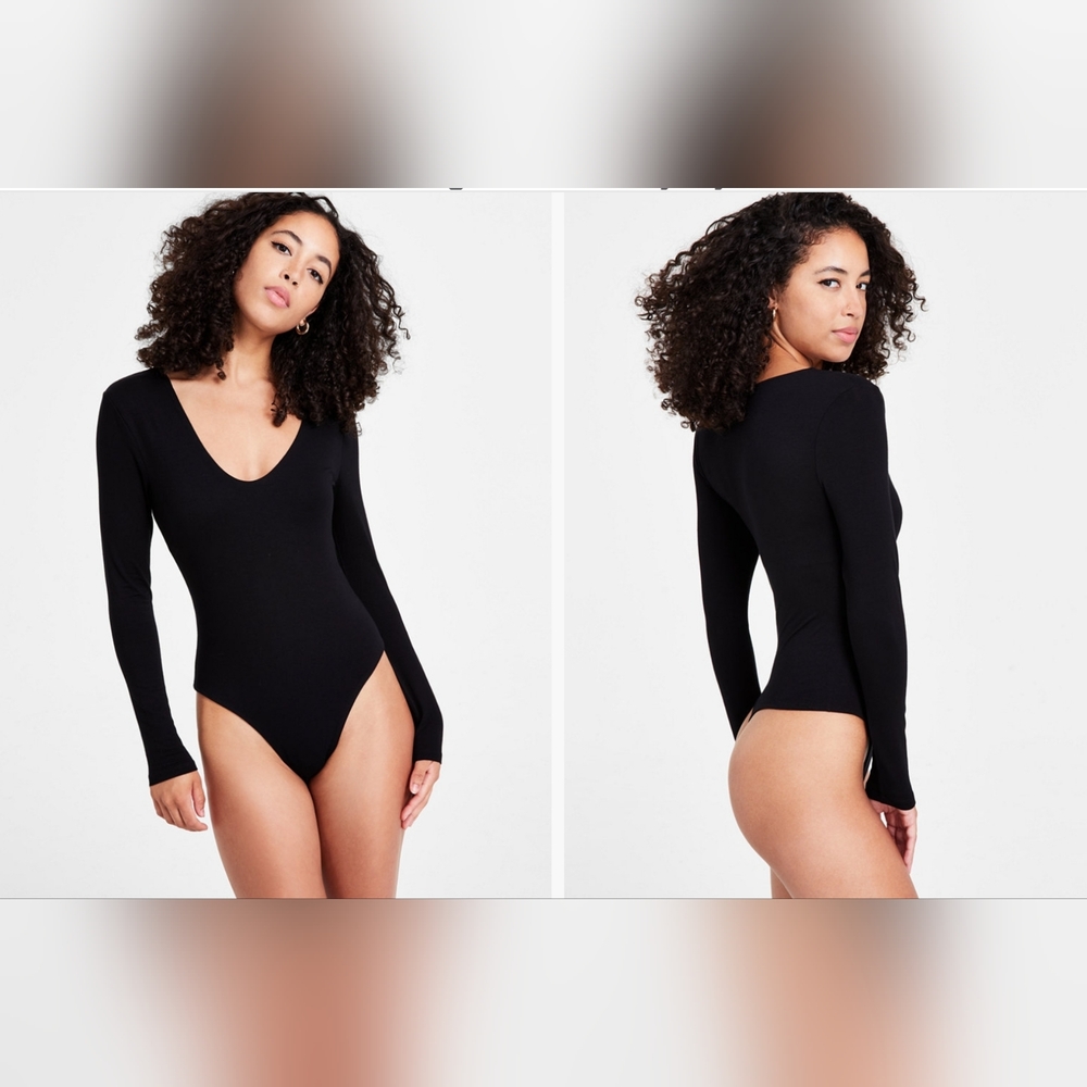 Bar III V-Neck Long Sleeve Bodysuit